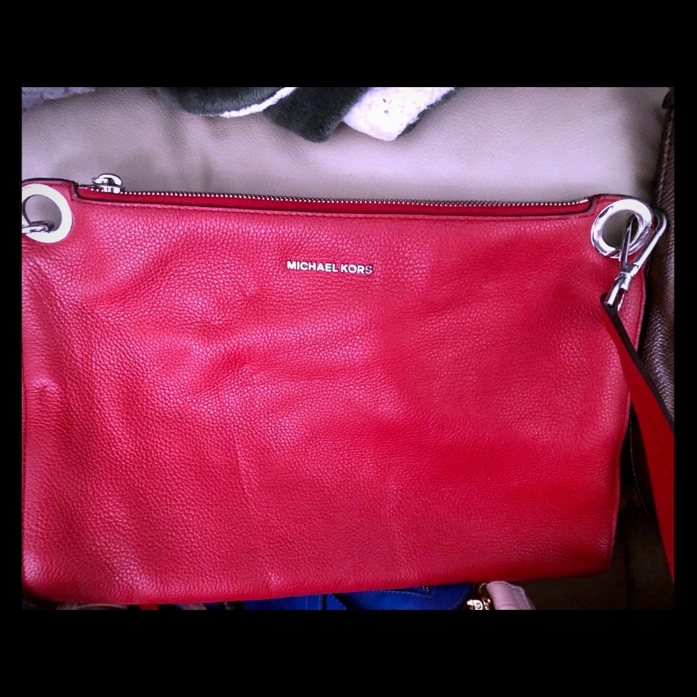 Red, Michael Kors purse..gently worn.